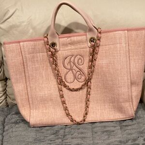 Personalized Linen Tote (originally purchased from ilovejewelry.com) Light pink